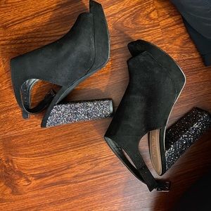 Black/Glitter heels